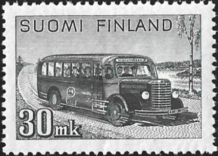 1947 M-30 Postiauto 30 mk harmaa ** Lape 327 a  SP Lm6