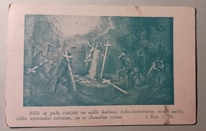 Sillä se puhe rististä... 1 Kor. 1:18, p. 1912