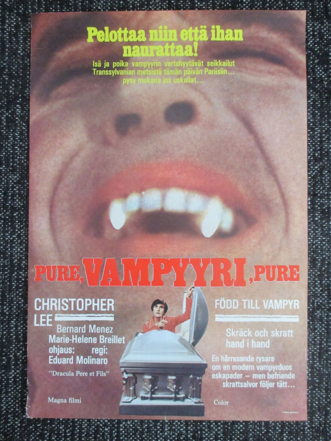 Pure, vampyyri, pure! (1976) - vanha elokuvajuliste - kauhu