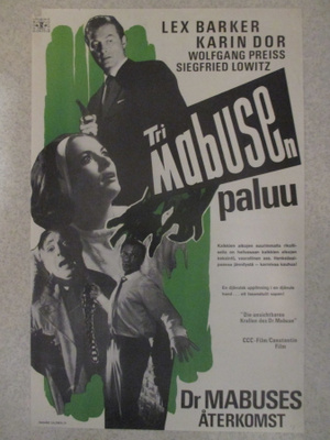 Tri Mabusen paluu (Harald Reinl, 1961) vanha elokuvajuliste