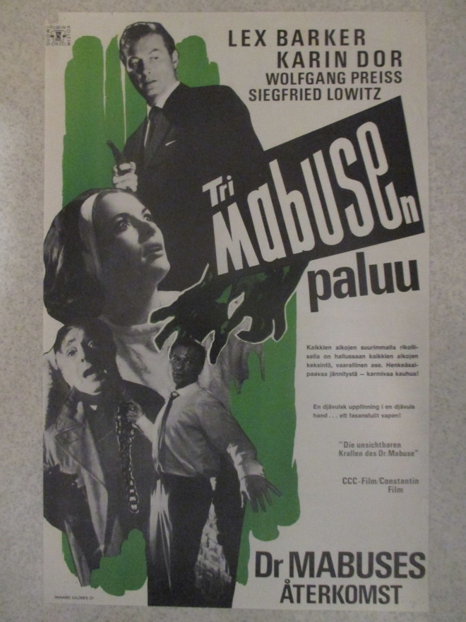 Tri Mabusen paluu (Harald Reinl, 1961) vanha elokuvajuliste