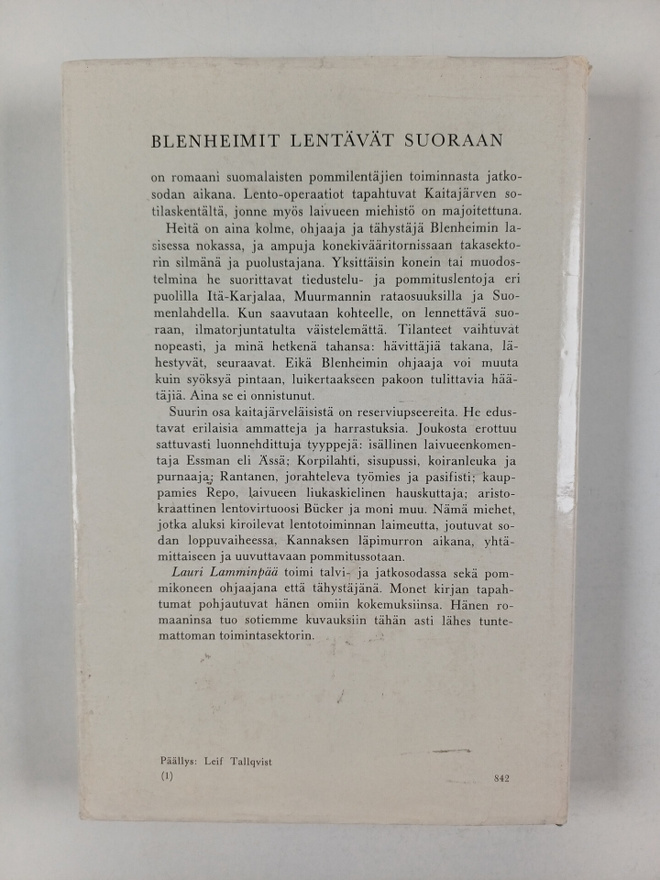 Lauri Lamminpää : Blenheimit lentävät suoraan