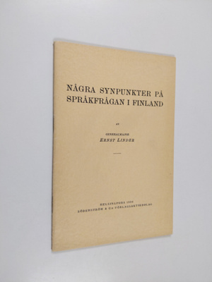 Ernst Linder : Några synpunkter på språkfrågan i Finland ...