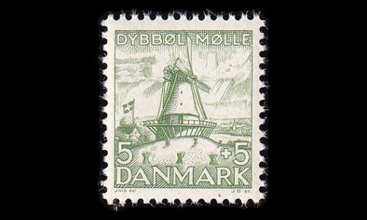Tanska 234 ** Tuulimylly 5+5 öre (1937)