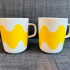 Marimekko Oiva Lokki mukit, keltaiset, hyväkuntoiset - pikkukuva 1