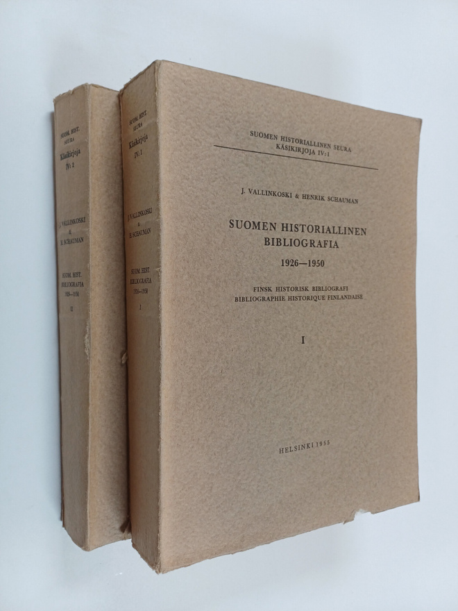 Suomen historiallinen bibliografia 1926-1950 : 1-2