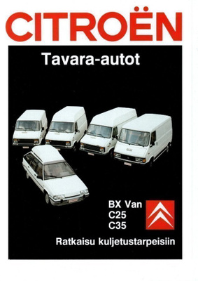 Citroen tavara-automallisto -esite, 1988