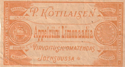 JUOMA ETIKETTI -  JOENSUU  P.KOTILAISEN APPELSIINI  (K13-S9)