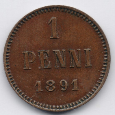 1891 1 penni kl8