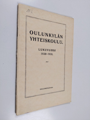 Oulunkylän yhteiskoulu lukuvuosi 1930-1931