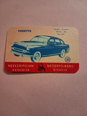 Neekeripojan autosarja. Vedette. 38.