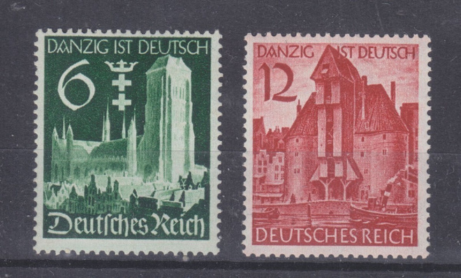 Saksa reich 1939 LaPe 705-6 liimakkeen jäljet.