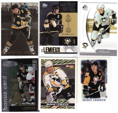 6 x MARIO LEMIEUX Pittsburgh Penguins Erikois Ym. Kortteja