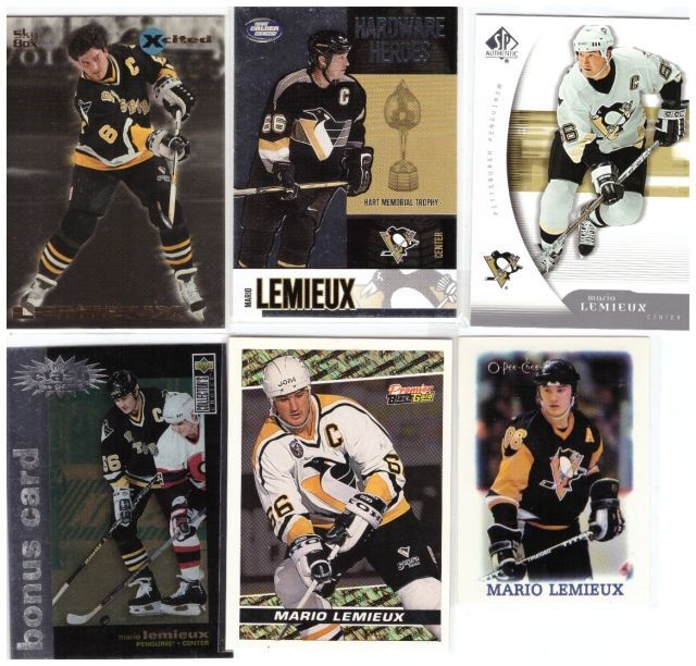 6 x MARIO LEMIEUX Pittsburgh Penguins Erikois Ym. Kortteja