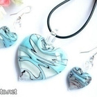 1234 .. Murano Lampwork Taidelasi Korvakorut .. Kaulakoru - pikkukuva 1