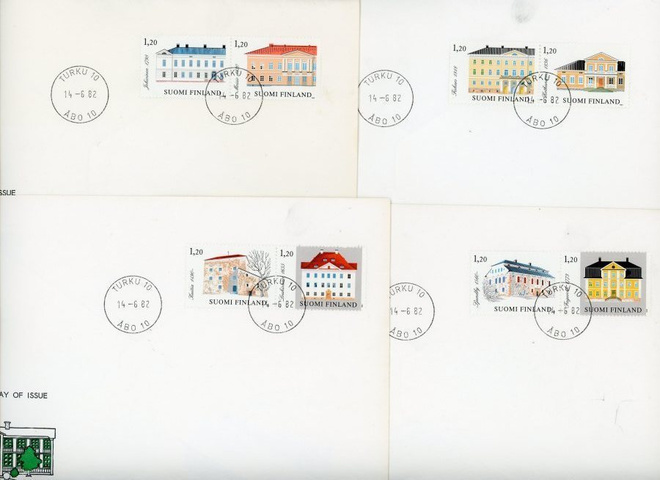 FDC 1982 Suomalaisia kartanoita Turku-leimoilla
