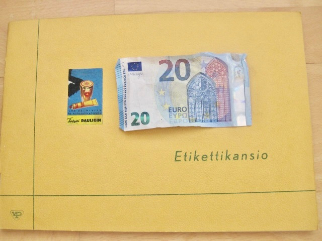 VANHA Tulitikku Etikettikansio 1950-l Paulig n. 80 kpl
