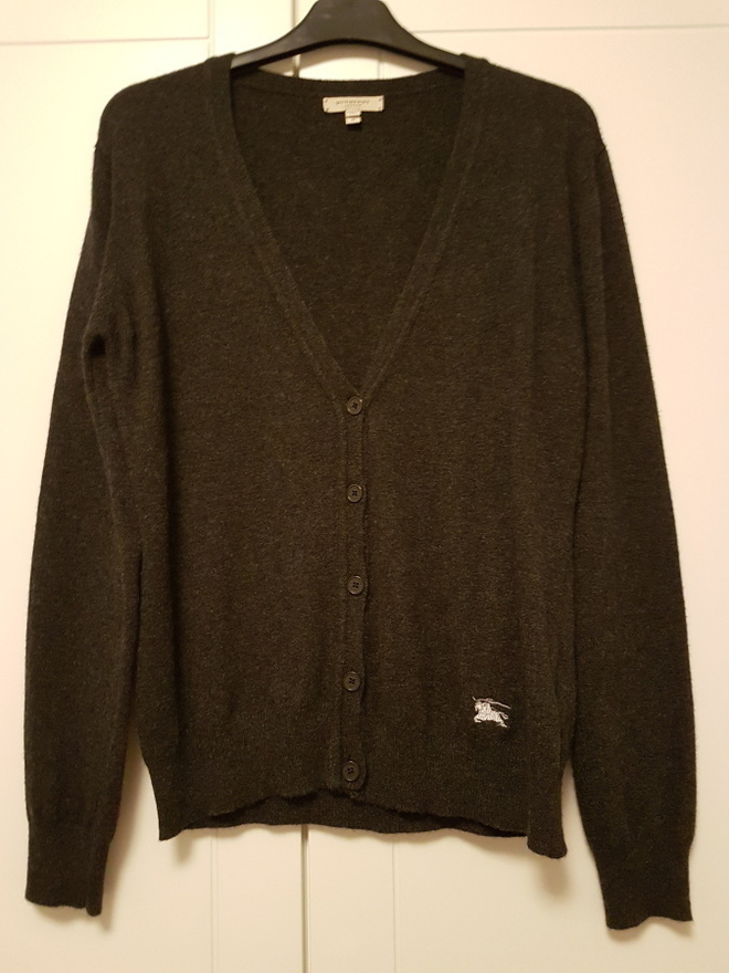 Burberry klassinen cardigan/neuletakki, harmaa, M/38.