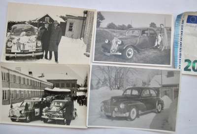 4 VANHAA Valokuvaa KOMEAT Autot 1940-1950-l