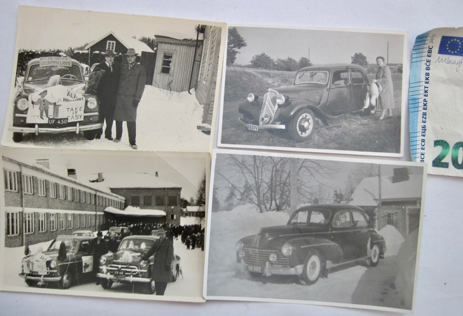 4 VANHAA Valokuvaa KOMEAT Autot 1940-1950-l