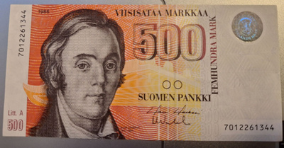 500 mk seteli 1986.
