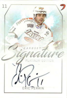 2018-19 Cardset ERIC PERRIN JYP Ässät signature nimmari