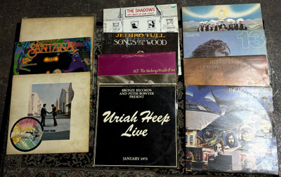 Vnyylejä 11 kpl (Moody Blues, Pink Floyd, Santana..)