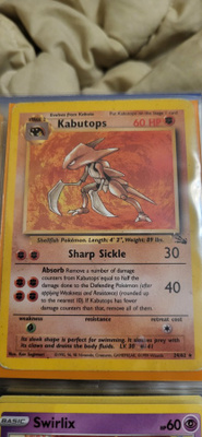 Kabutops #24 Fossil Set RARE non holo card