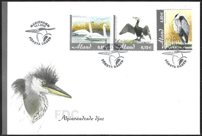 FDC Åland 2005  Tulokaslintuja  LaPe ÅL 244-246