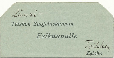 Vapaakirje Länsi-Teiskon Suojeluskunnan Esikunnalle