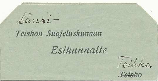 Vapaakirje Länsi-Teiskon Suojeluskunnan Esikunnalle