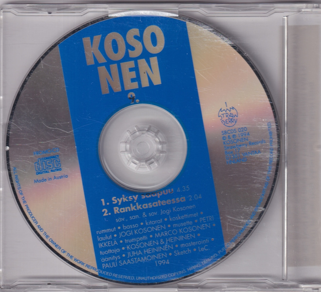 Kosonen - Syksy Saapuu / Rankkasateessa (CD, Single, Promo)