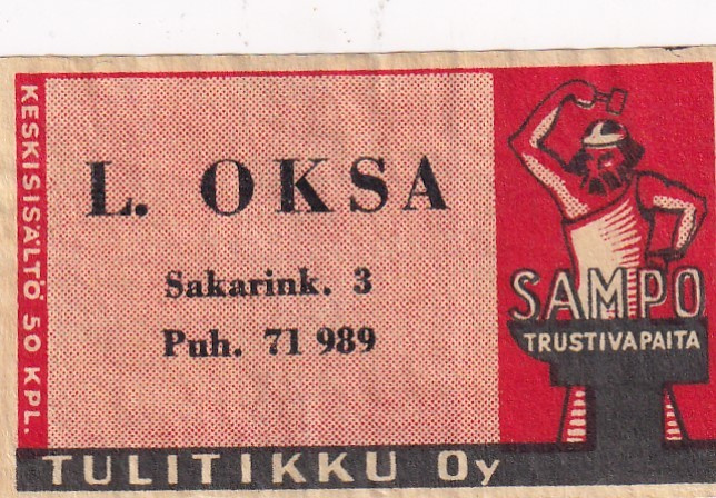 L. Oksa, Sakarink. 3 , Sampo,      7/13