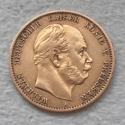 Kultaraha Saksa 1880, 10 Mark A Prussia Wilhelm, kulta