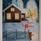 4 kpl joulukortti, kulkenut, kuvassa kissa - pikkukuva 5