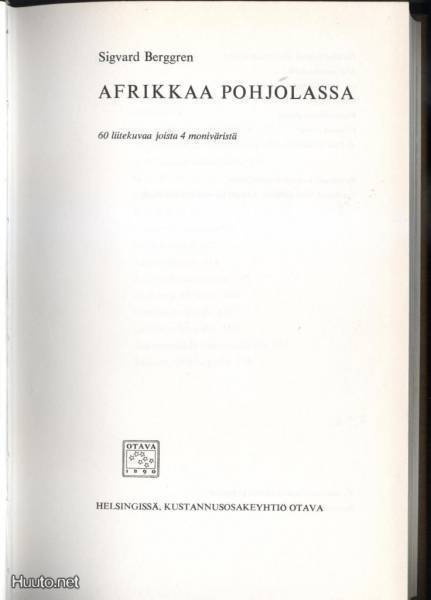 Sigvard Berggren: Afrikkaa Pohjolassa sid.1.p 1963