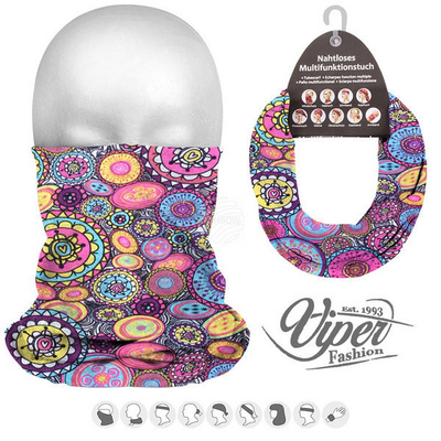 Viper Fashion 9in1 Mikrokuitukangas Putkihuivi, retro *UUSI*