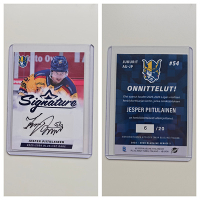 Jesper Piitulainen Rare Signature Blueline