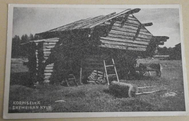 Korpiselkä, Shemeikan kylä, vanha aitta, mv pk, ei p.