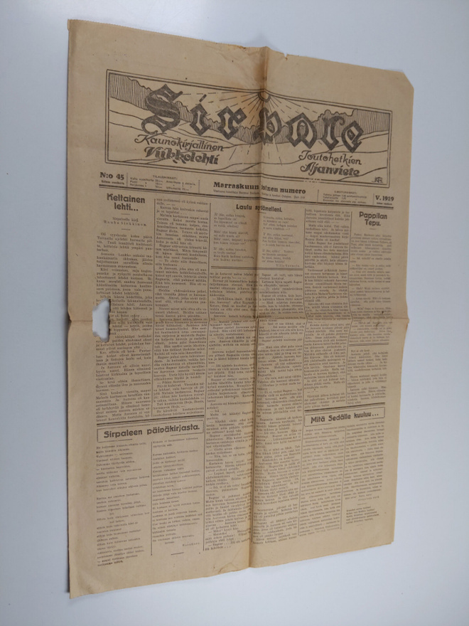 Sirpale 45/1929 : kaunokirjallinen viikkolehti