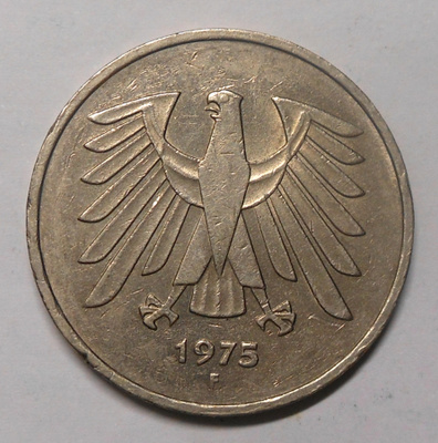 Saksa. 5 mark 1975F.