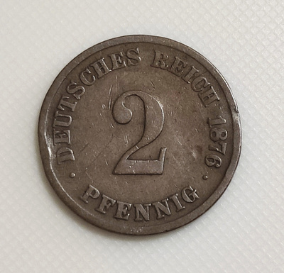 Saksa 2 Pfennig 1876E