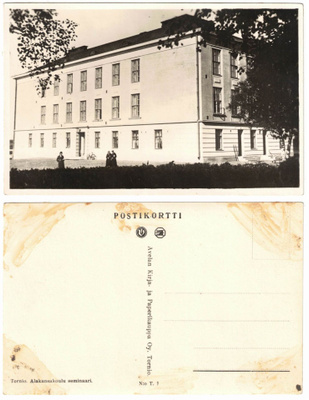 Vanha kortti, Tornio Alakansakoulu seminaari