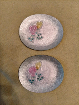 2kpl vintage cloisonne-pikkulautasta