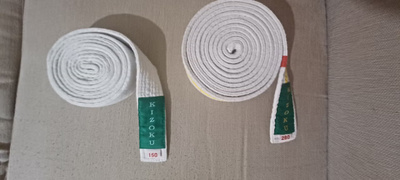Kaksi lasten karate vyötä