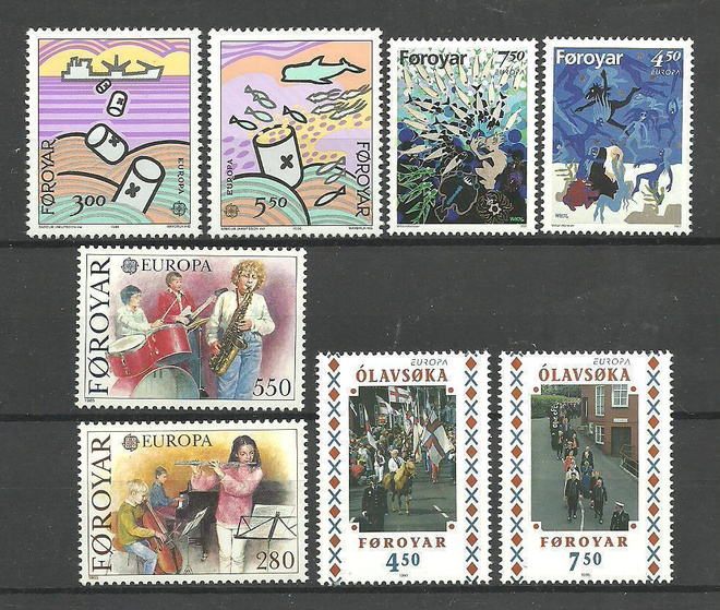 FÄRSAARET EUROPA CEPT 4 eurooppa-sarjaa 1980-90-l **