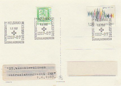 ERIKOISLEIMA , Kv sairaalakongressi (IHF), Helsinki 1.6.1987