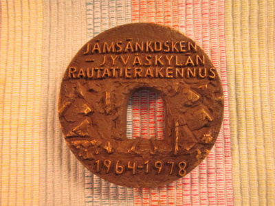 Jämsänkosken-Jyväskylän rautatierakennus 1964-1978 mitali.