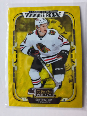 Oliver Moore 2025-26 OPC Platinum Marquee Rookie Neon Yellow