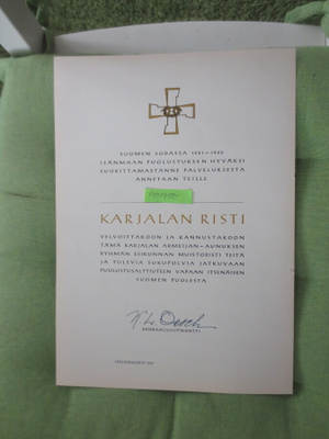 Karjalan Ristin Myöntökirja